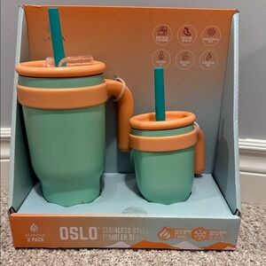 MANNA OSLO Stainless Steel Tumbler Set - Teal and Orange